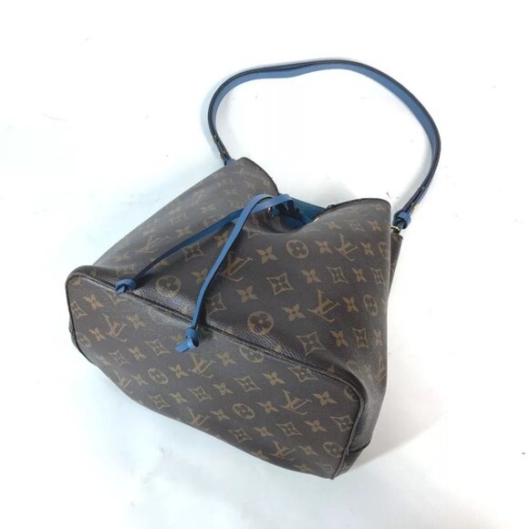 LOUIS VUITTON Monogram Neonoe Bucket type Shoulder Bag Brown x blue - Picture 6 of 16